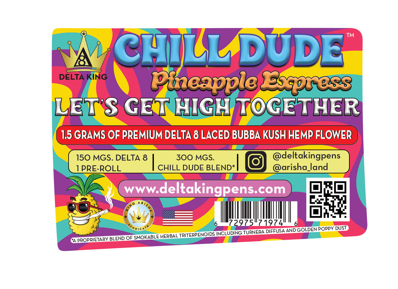 Jointz - Laced® Δ8 Chill Dude Bubba Kush, 1 Joint