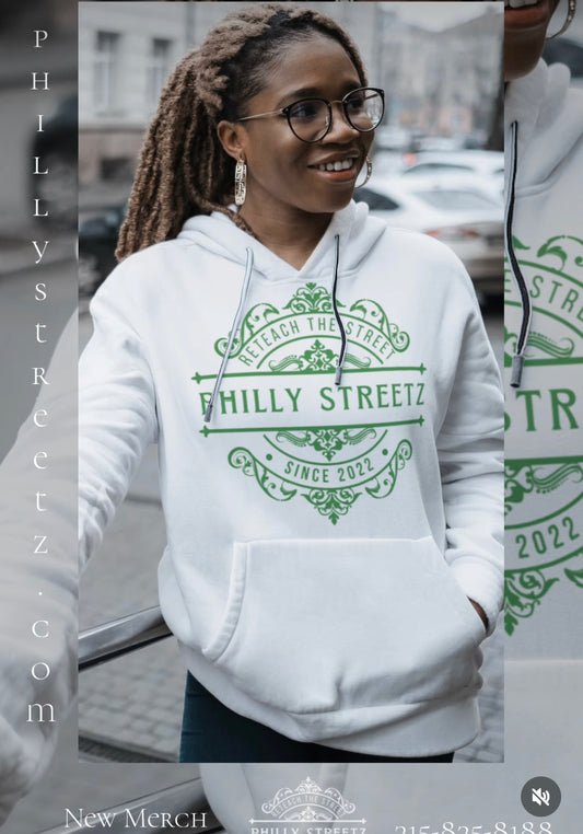 Philly Streetz Antique Design Hoodie Front Placement