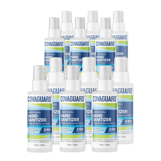 CovaGuard™ Antimicrobial Hand Sanitizer Spray - 3.3 oz (12-Pack)