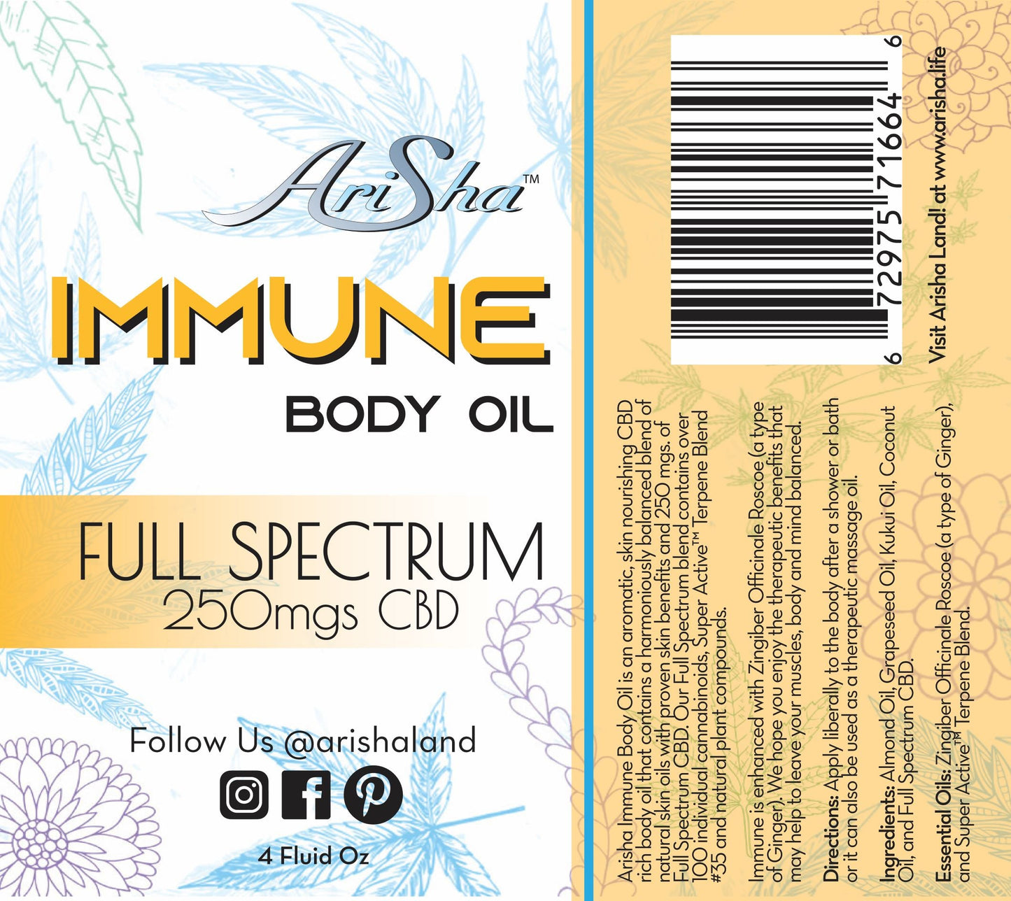 Immune Body Oil (120 ml, 250 mg CBD)