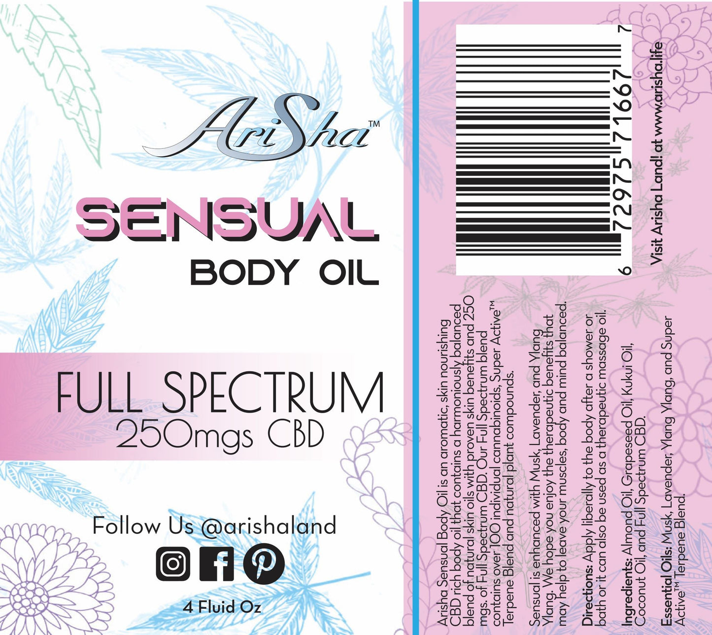 Sensual Body Oil (120 ml, 250 mg CBD)