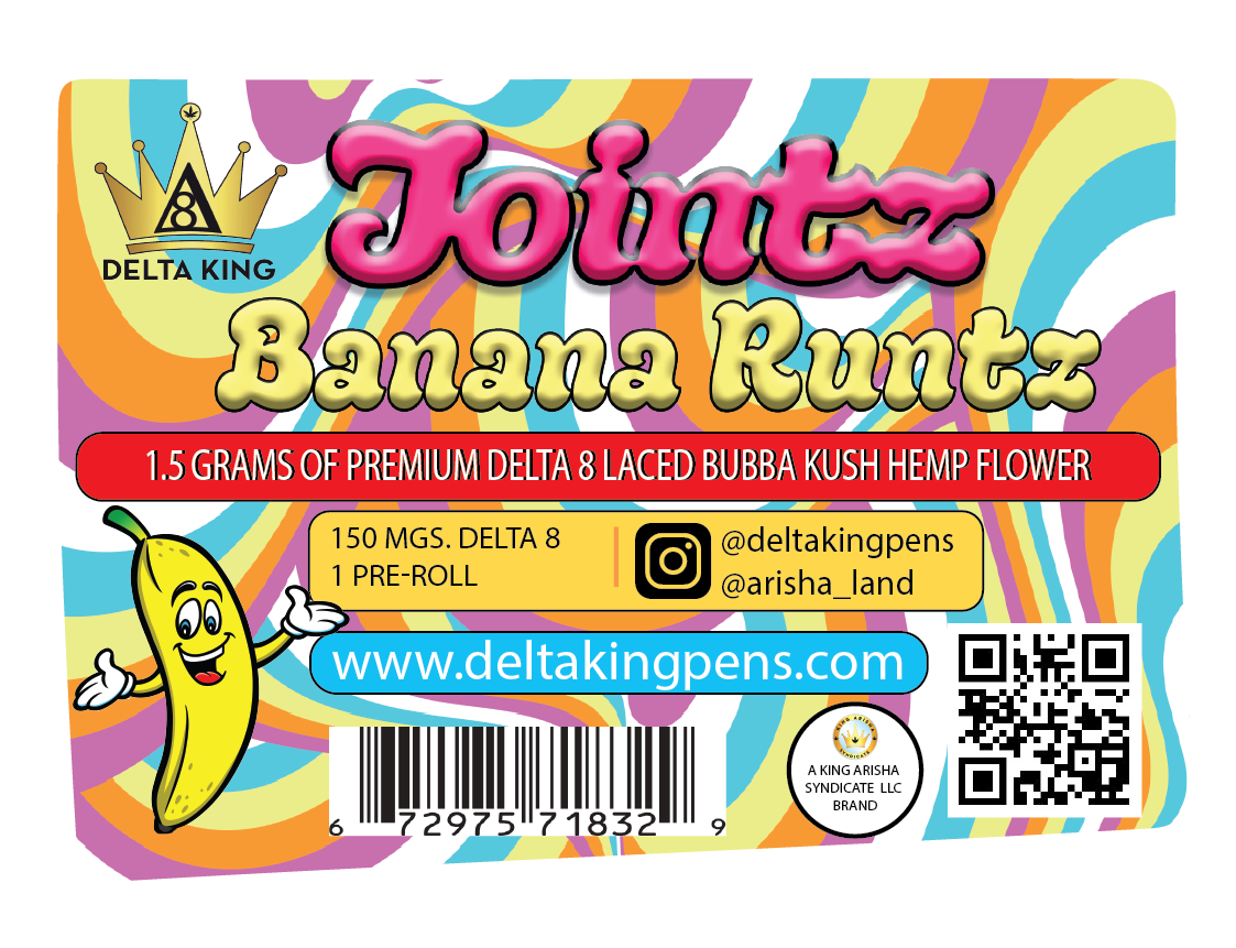 Jointz - Laced® Δ8 Banana Runtz Bubba Kush, 1 Joint