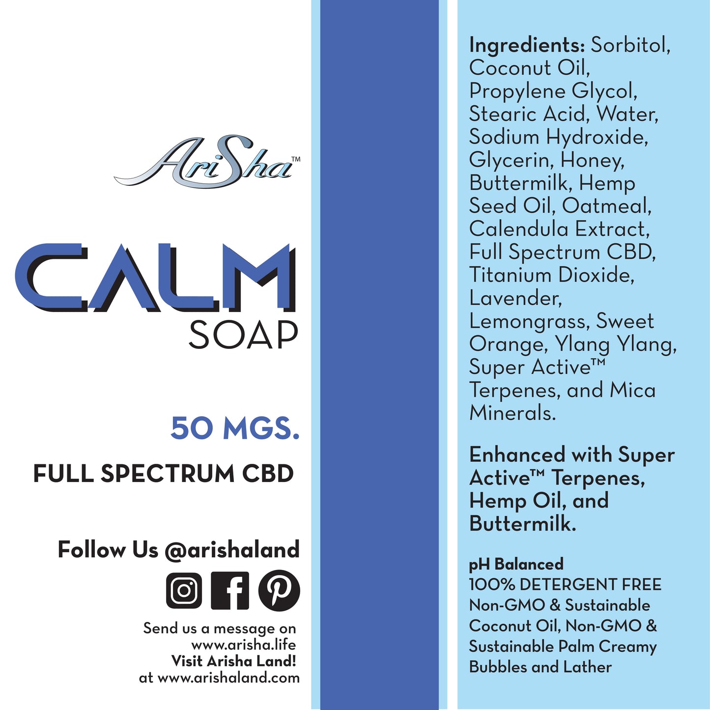 Full Spectrum Calm Soap (4 oz, 50 mg CBD)