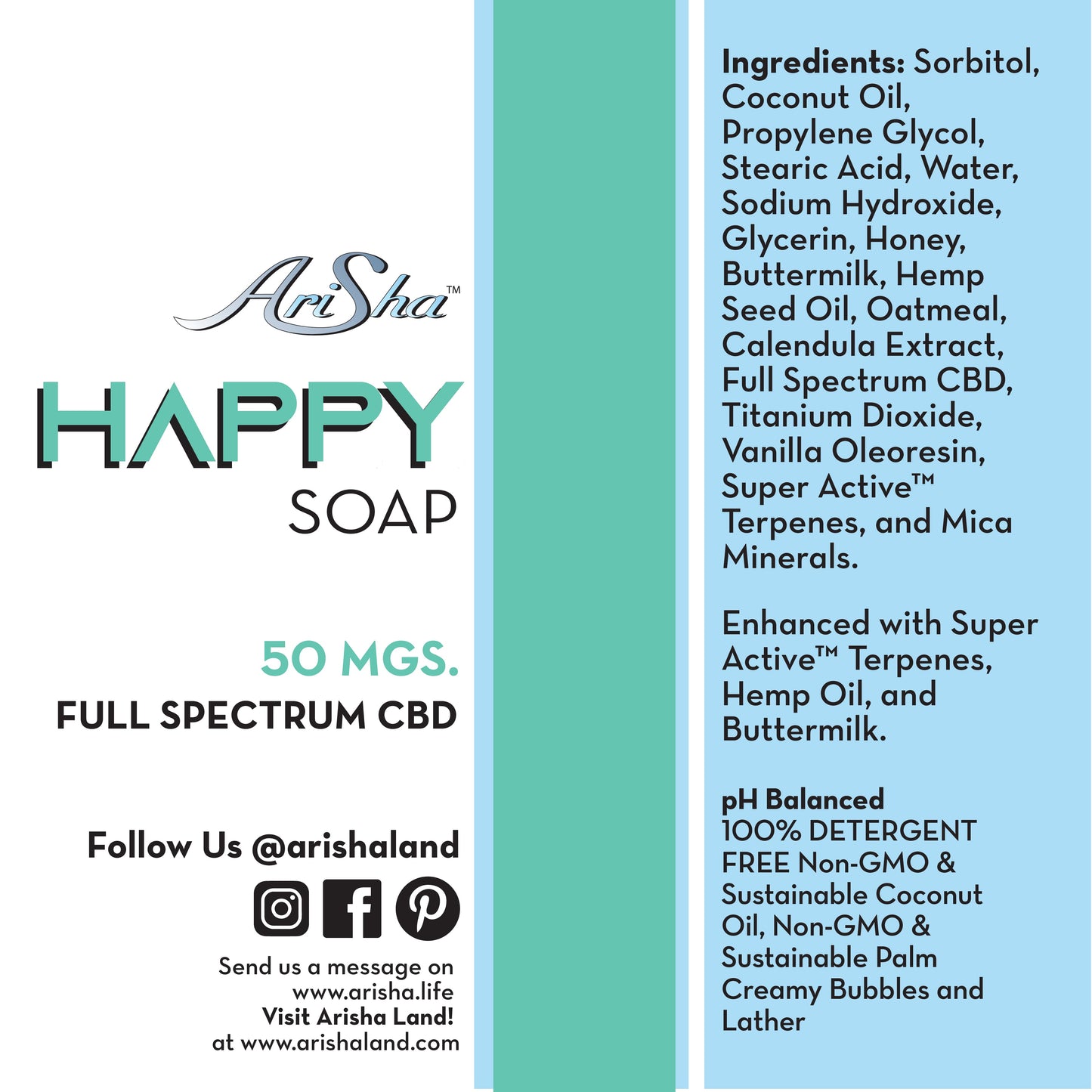Full Spectrum Happy Soap (4 oz, 50 mg CBD)