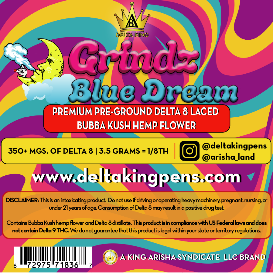 Blue Dream Grindz - Δ8 Laced Bubba Kush Hemp