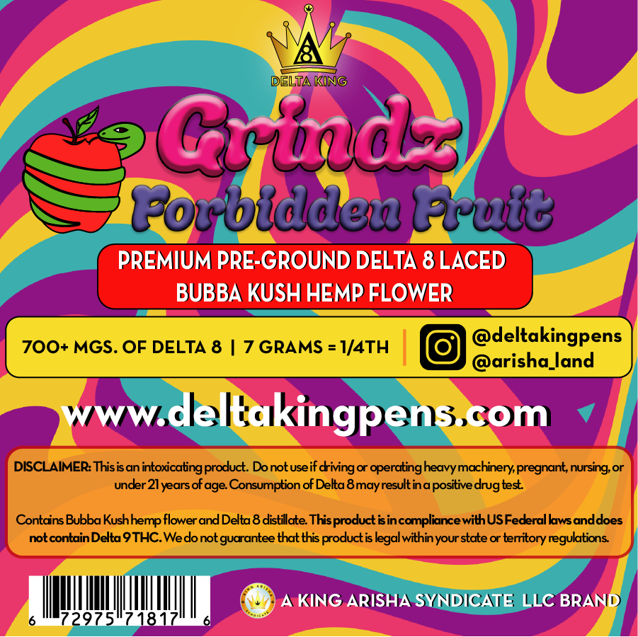 Forbidden Fruit Grindz - Δ8 Laced Bubba Kush Hemp