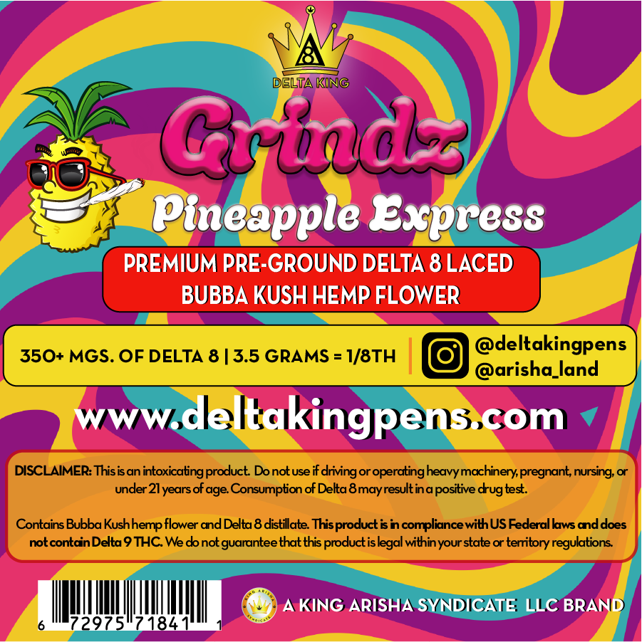 Pineapple Express Grindz - Δ8 Laced Bubba Kush Hemp