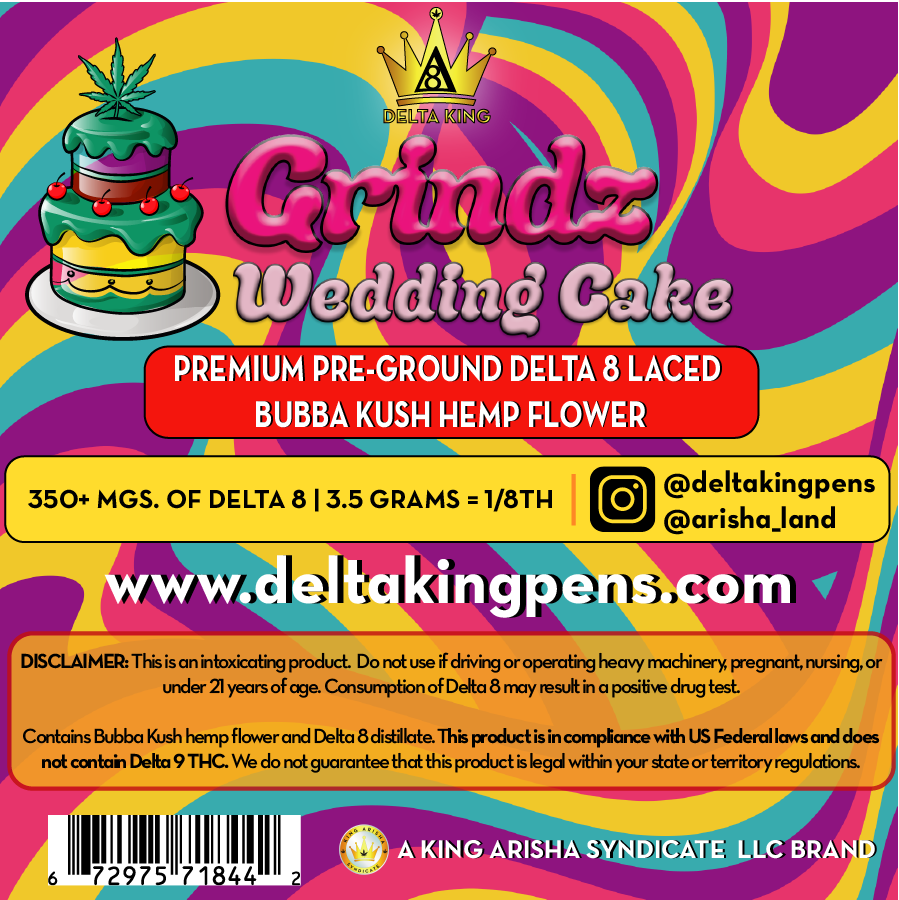 Wedding Cake Grindz - Δ8 Laced Bubba Kush Hemp