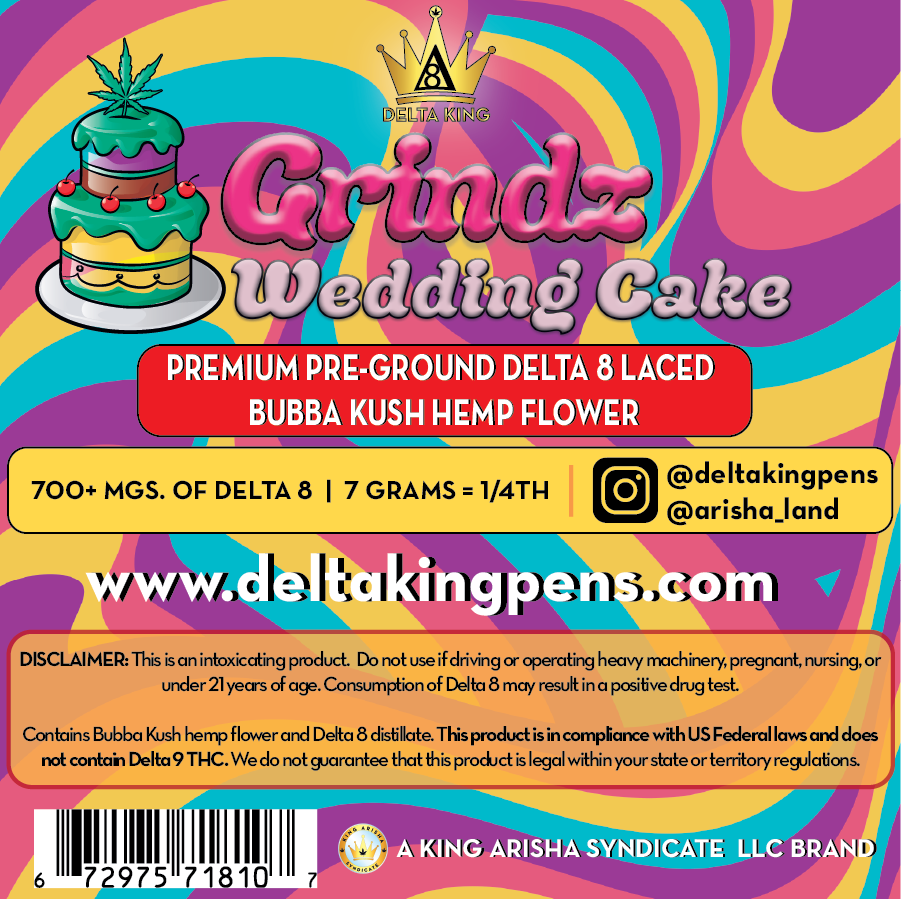 Wedding Cake Grindz - Δ8 Laced Bubba Kush Hemp