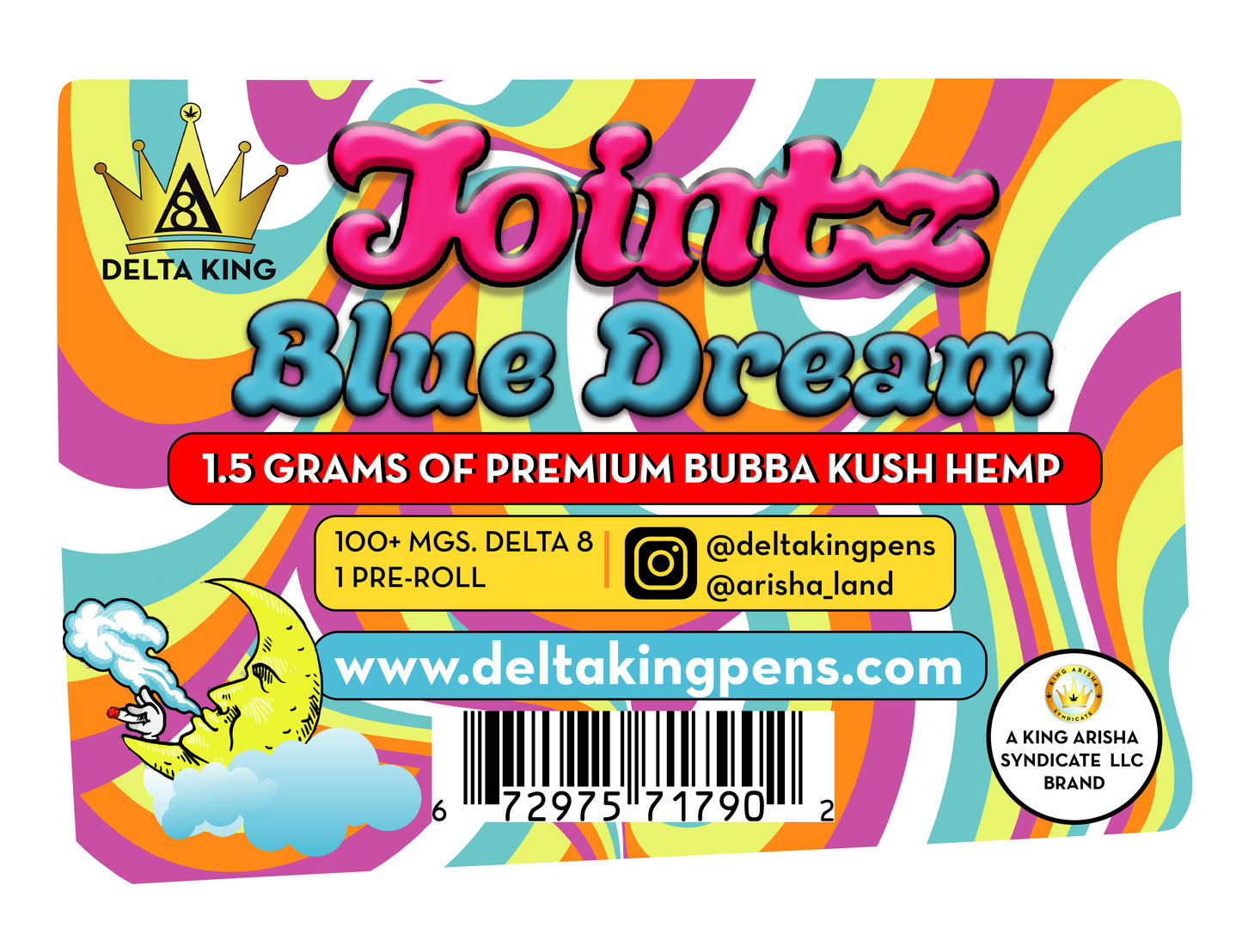 Jointz - Laced® Δ8 Blue Dream Bubba Kush, 1 Joint
