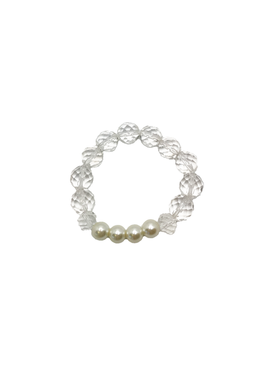 Cream Glass Pearl Bracelet